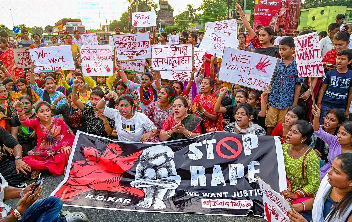 Protests against the rape and murder of a trainee doctor in Kolkata |  - PTI